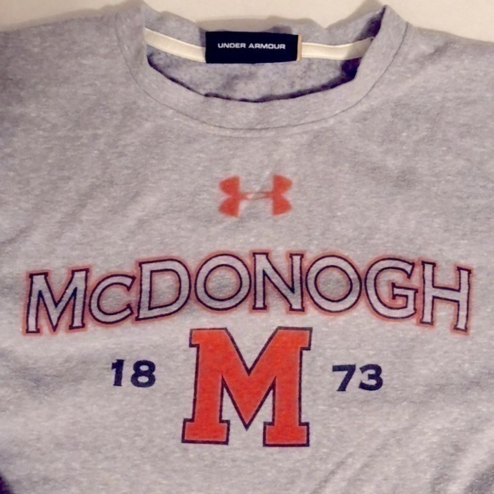 McDonough Under armor gray Long sleeve crewneck sweatshirt. Size medium